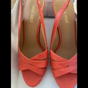 Brand new orange leather sandals